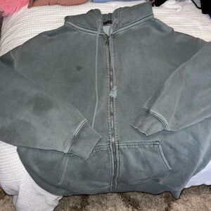 Grey/Green Brandy Zip-Up